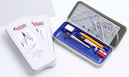 Oxford Educational Schools Geometry Set in Tin - Only 99p with each scientific calculator you buy!