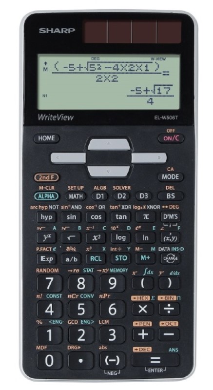 Sharp EL-W506-T WriteView solar powered calculator
